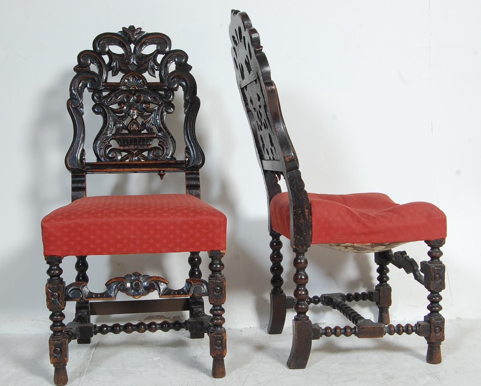 19TH CENTURY VICTORIAN CARVED OAK TABLE & CHAIRS - Image 17 of 19