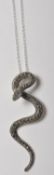 STAMPED .925 SILVER & MARCASITE NECKLACE IN THE FORM OF A SNAKE