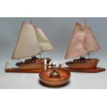 PAIR OF RETRO BOAT LAMPS AND NAUTICAL NUT CRACKER