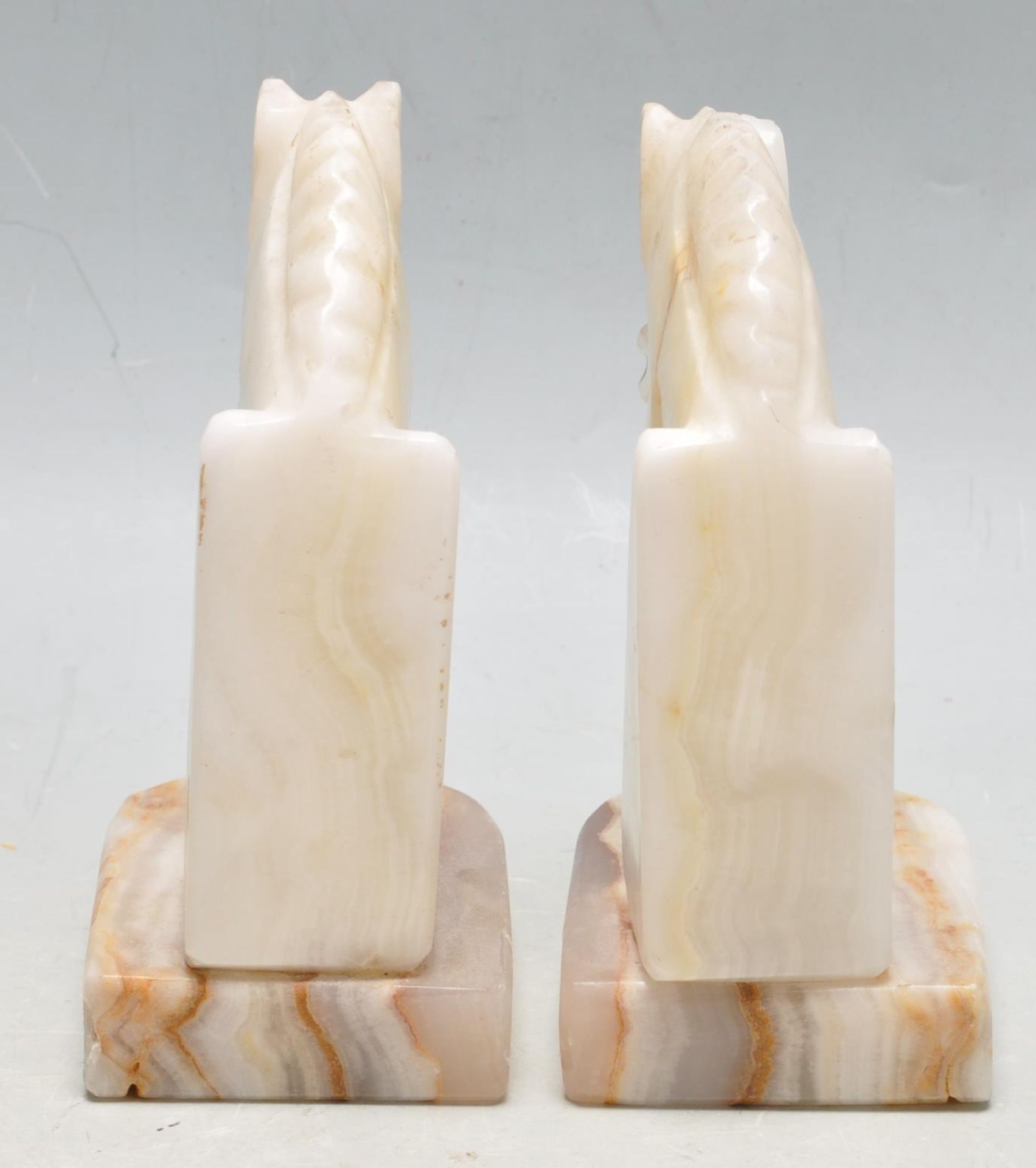 TWO MID CENTURY ALABASTER BOOK ENDS - Bild 4 aus 7