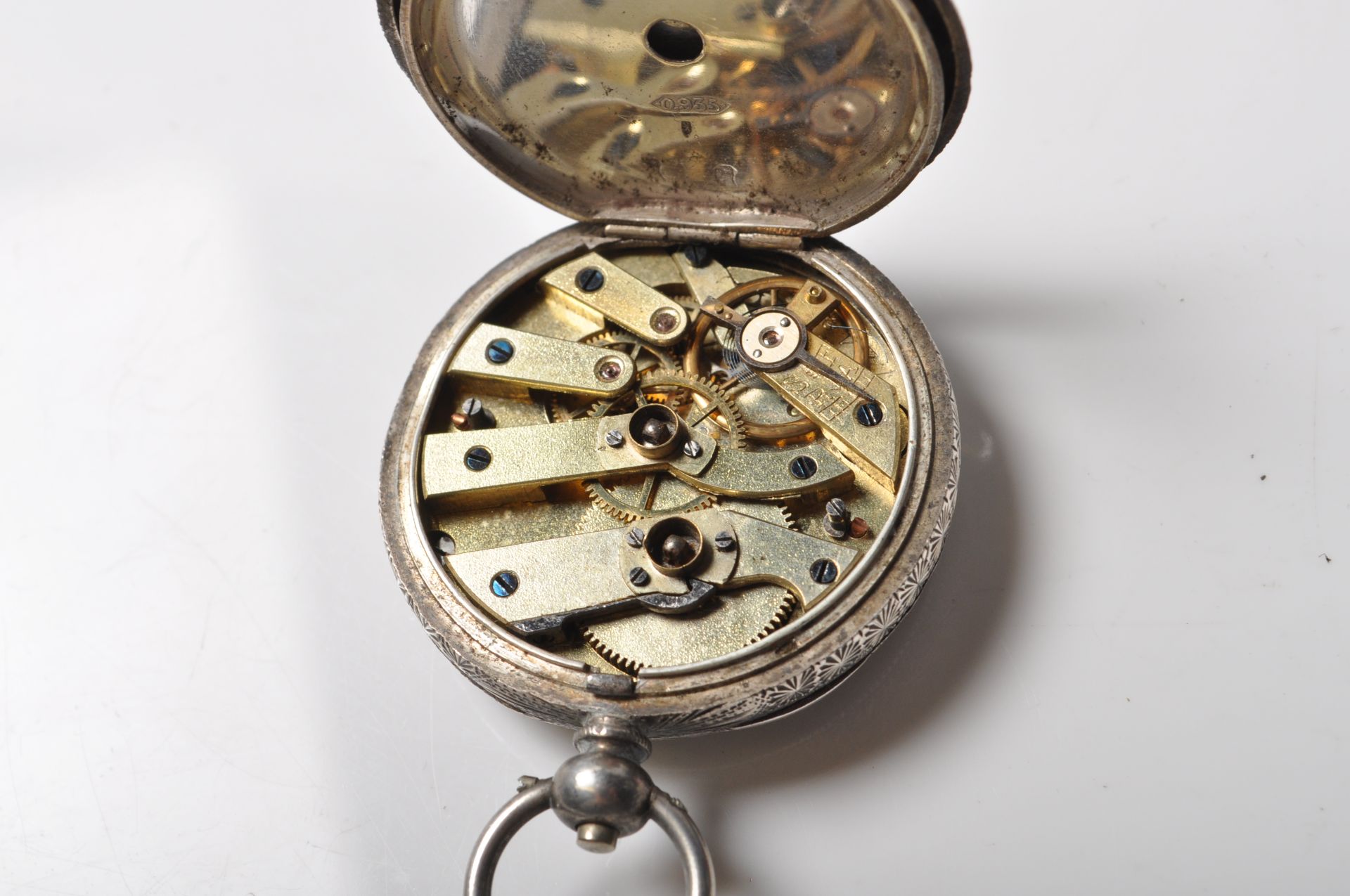 LADIES SILVER FOB WATCH AND KEY - Image 6 of 6
