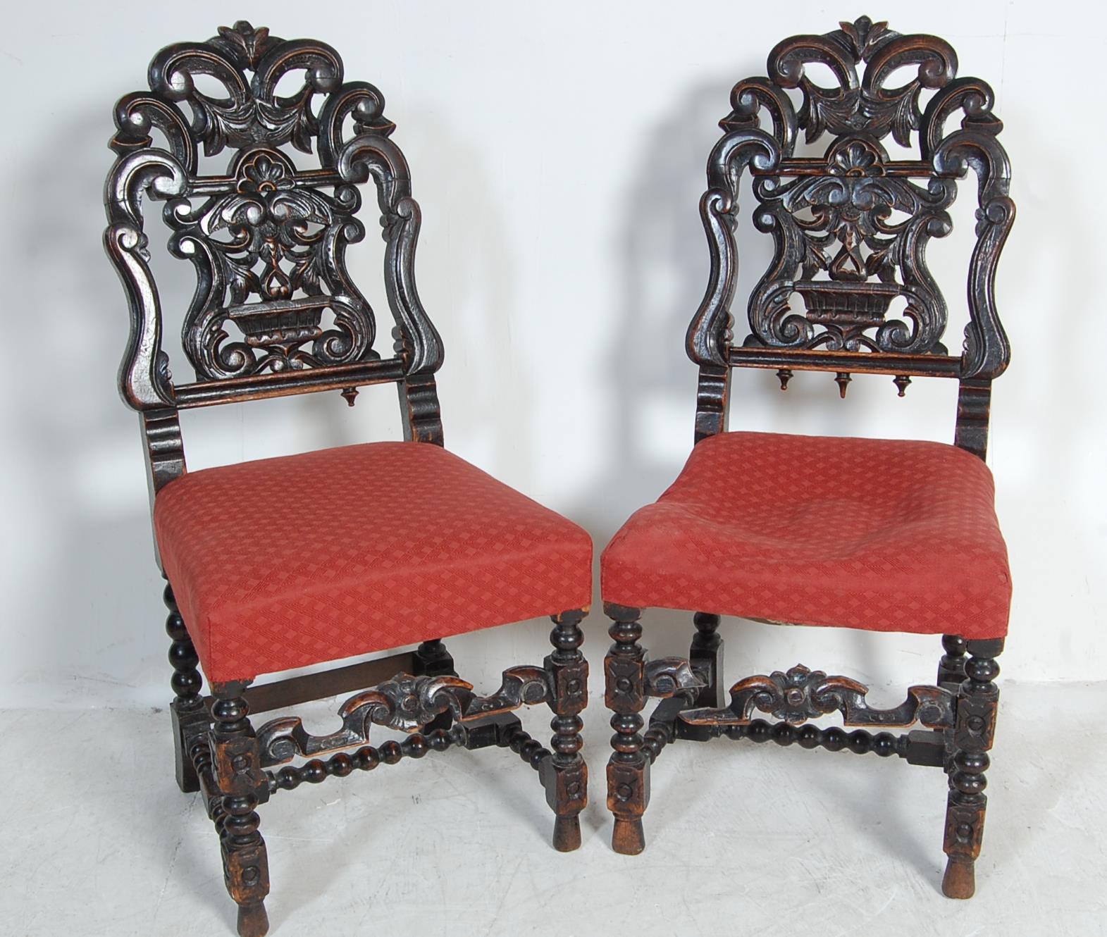 19TH CENTURY VICTORIAN CARVED OAK TABLE & CHAIRS - Image 10 of 19
