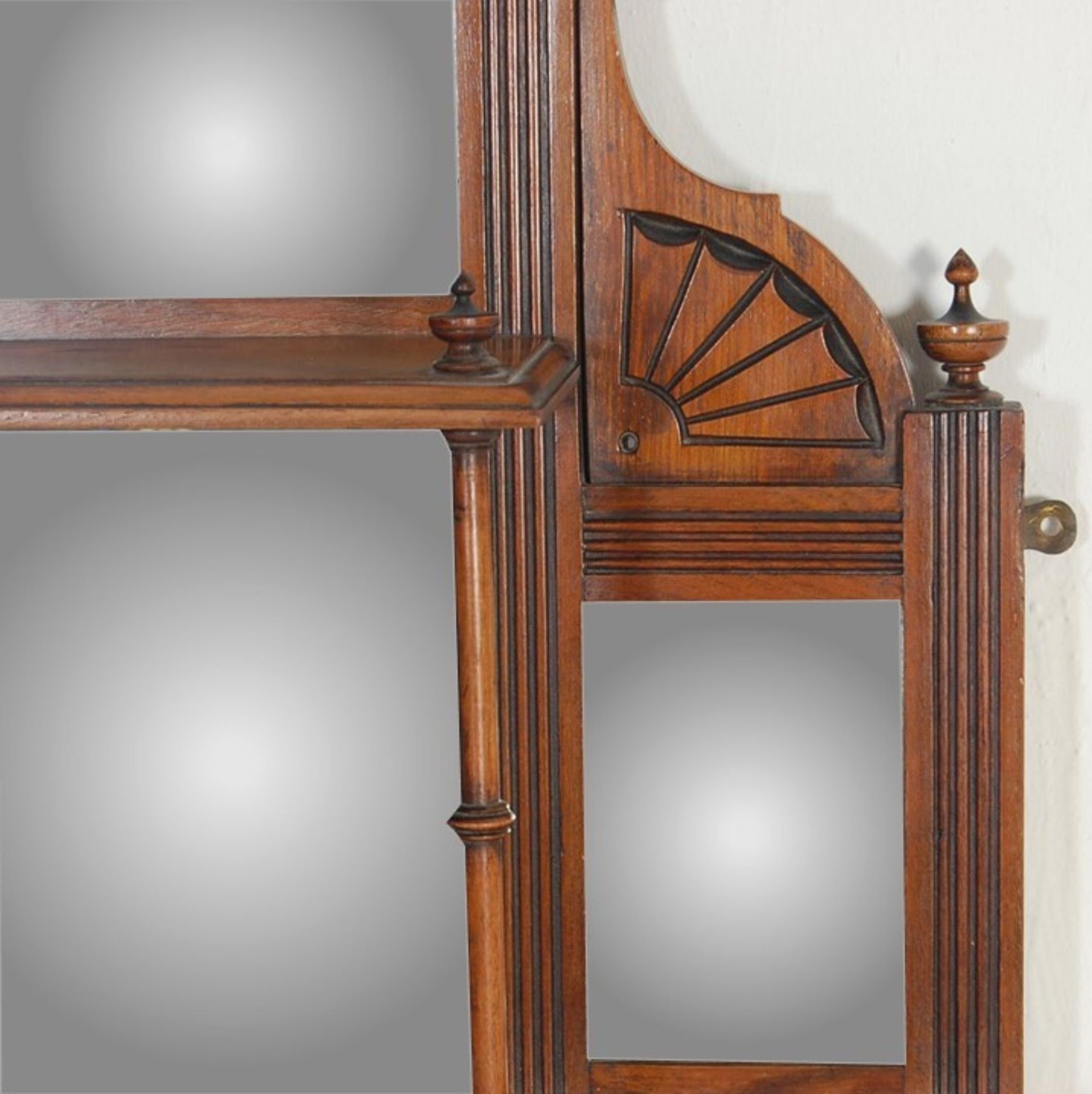 EDWARDIAN EARLY 20TH CENTURY OAK HALL MIRROR - Bild 4 aus 7