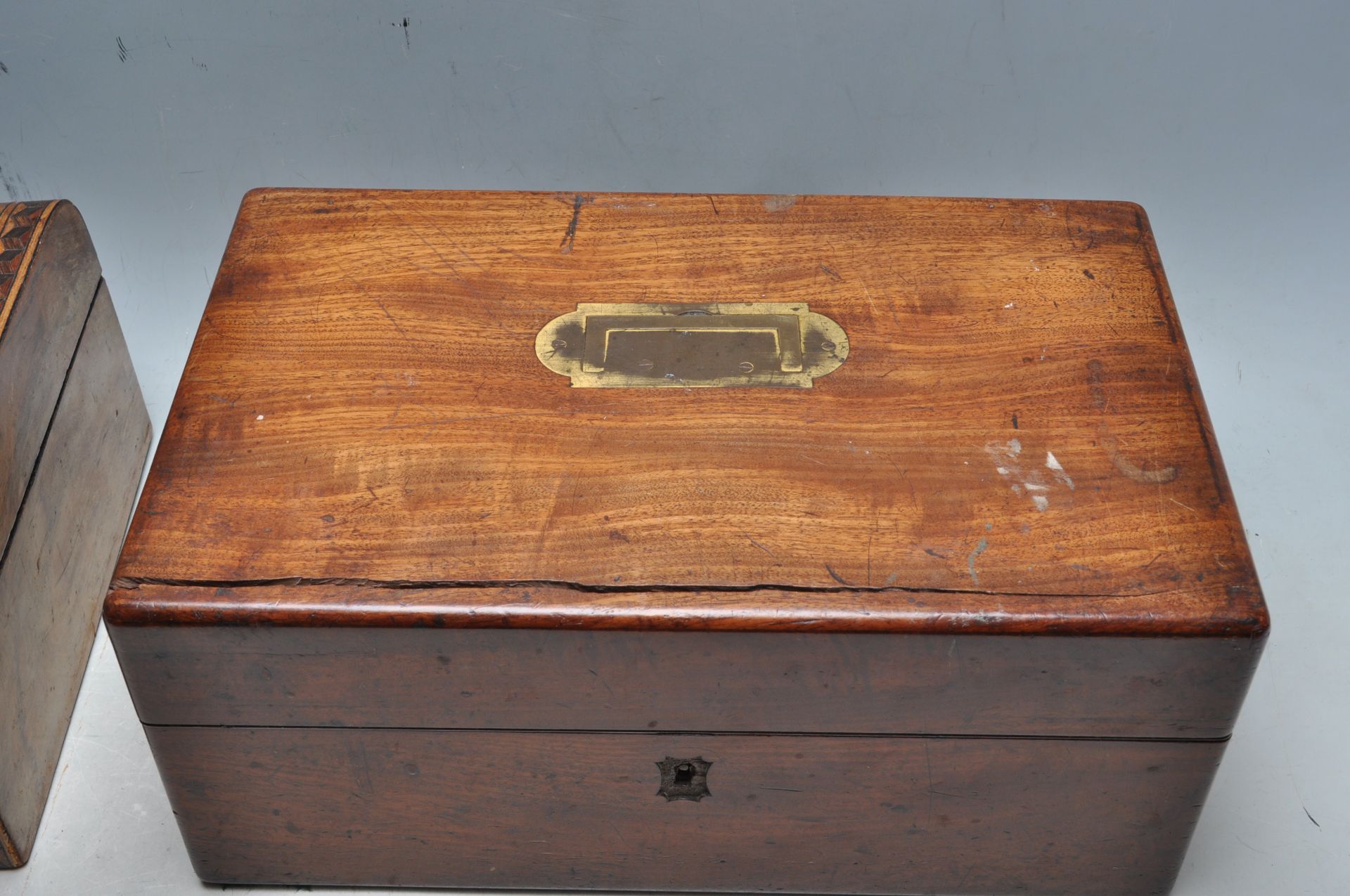 TWO ANTIQUE JEWELLERY BOXES - Image 6 of 8