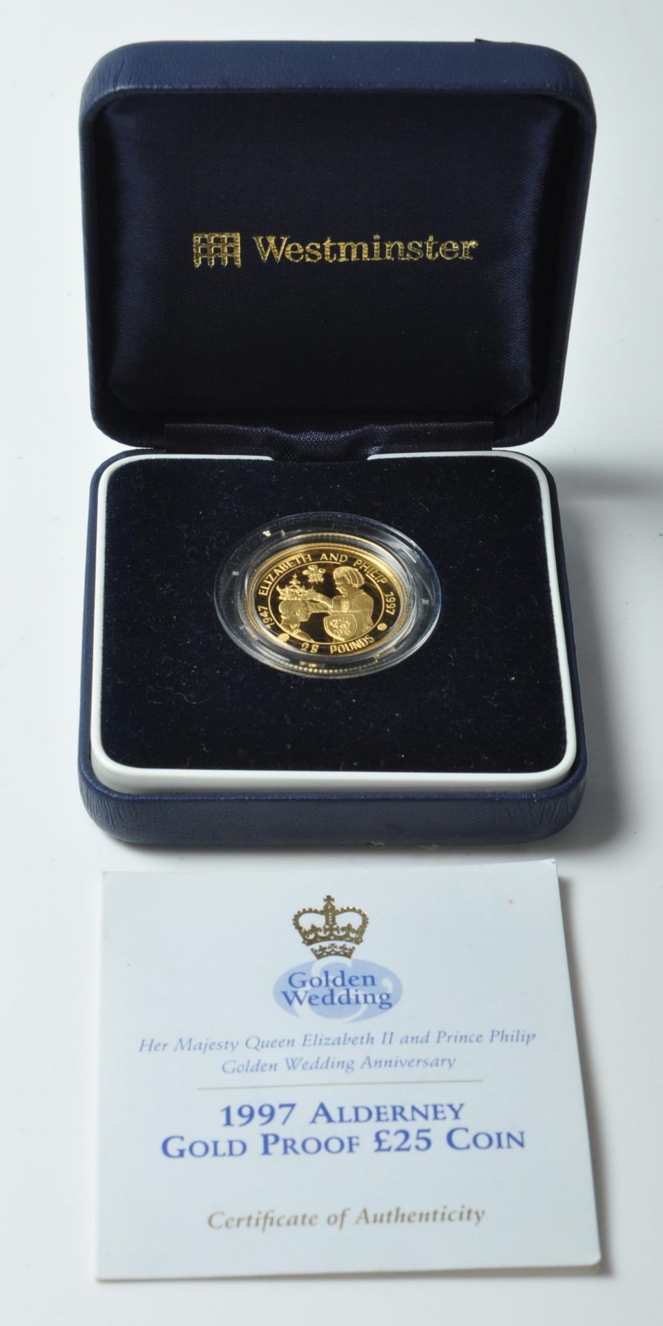 1997 ALDERNEY GOLDEN WEDDING ANNIVERSARY £25 COIN