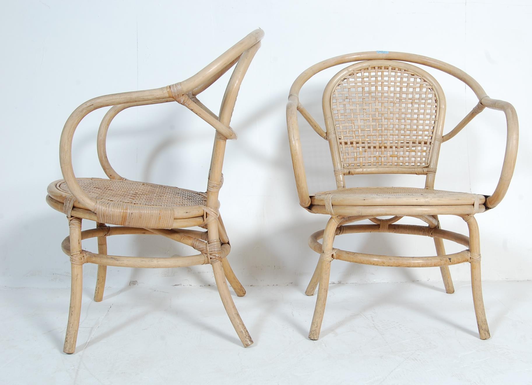 FIVE VINTAGE RETRO BENT BAMBOO CONSERVATORY CHAIRS - Image 3 of 4