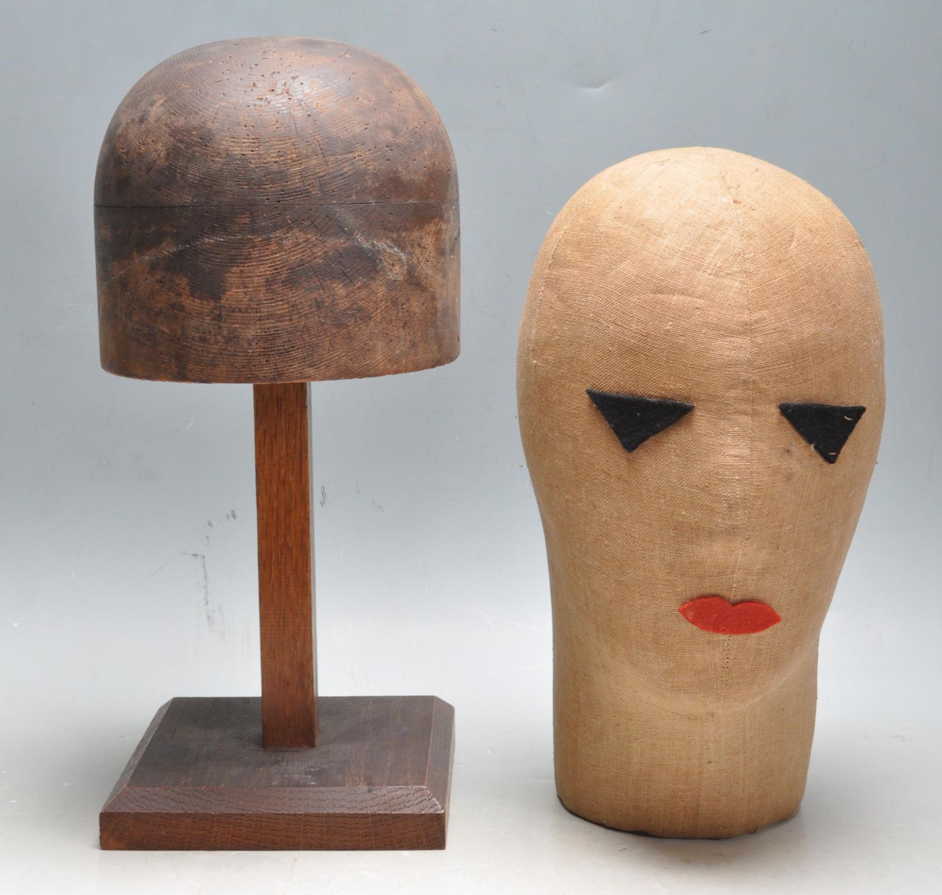 TWO VINTAGE 1950S MILINERS HAT STANDS