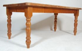 LARGE ANTIQUE VICTORIAN STYLE PIN REFECTORY DINING TABLE