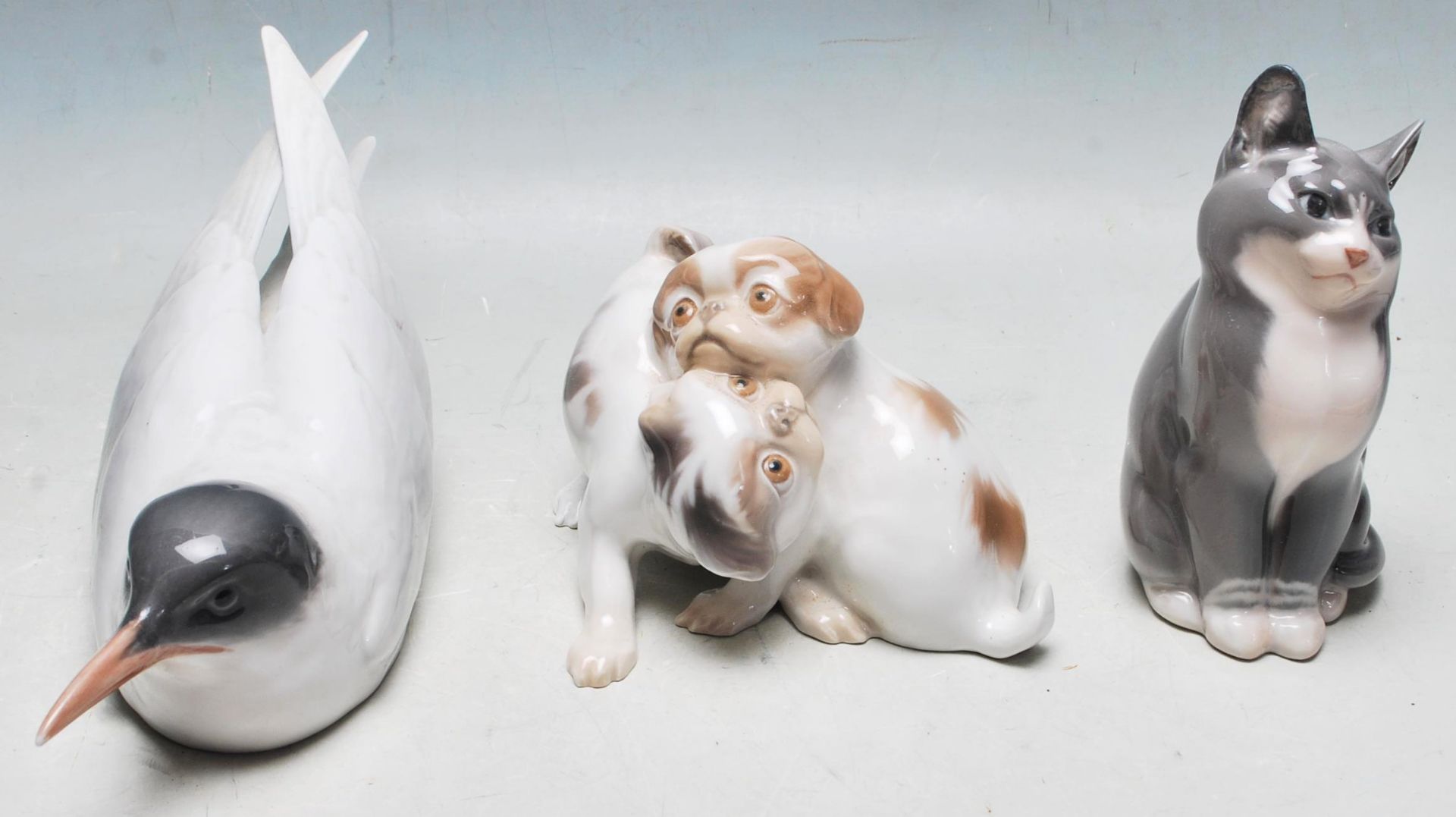 COLLECTION OF THREE VINTAGE SCANDINAVIAN ANIMAL FIGURINES