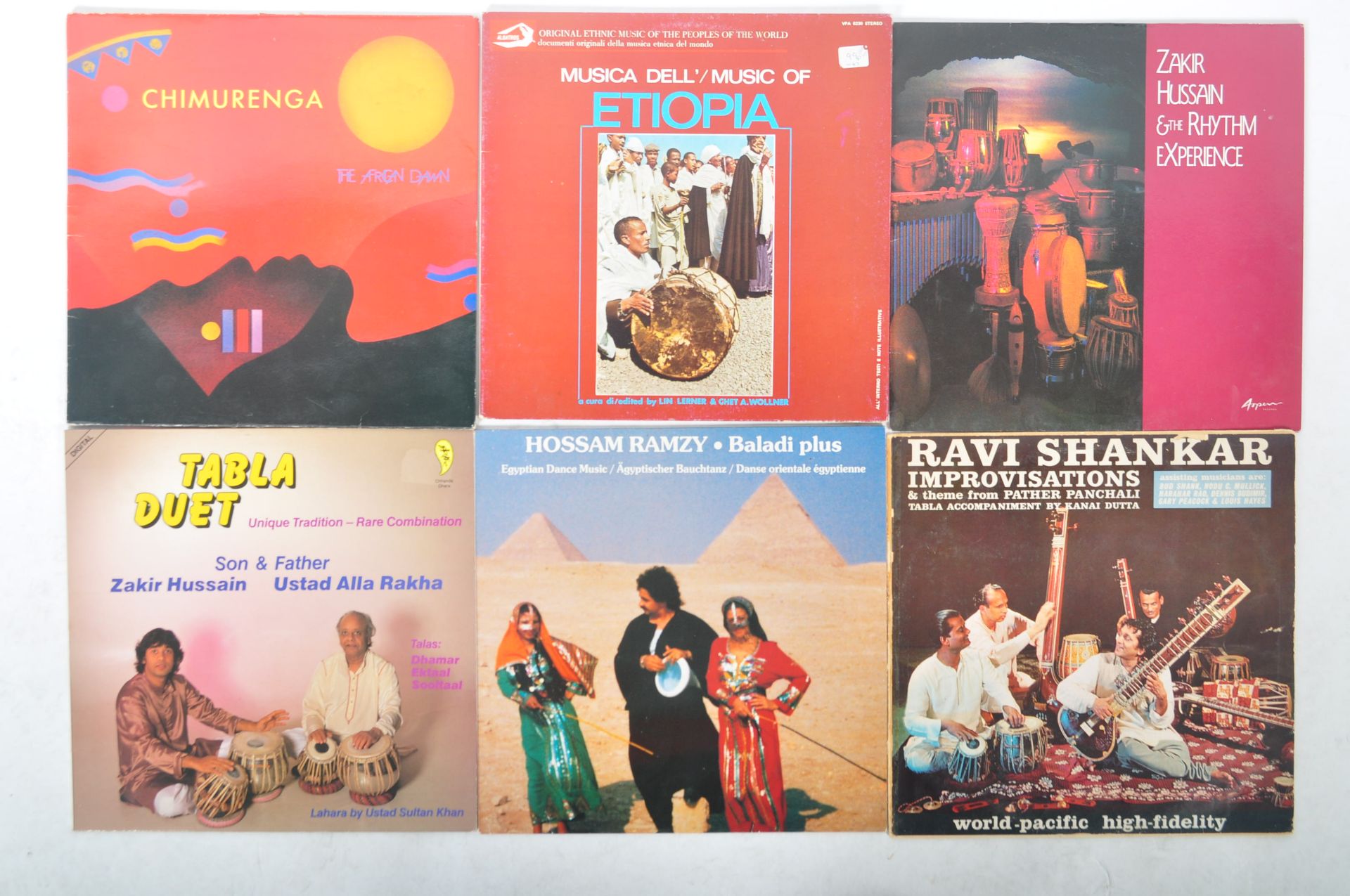 FOLK / WORLD / COUNTRY GROUP OF SIX VINYL LONG PLAY RECORD ALBUMS