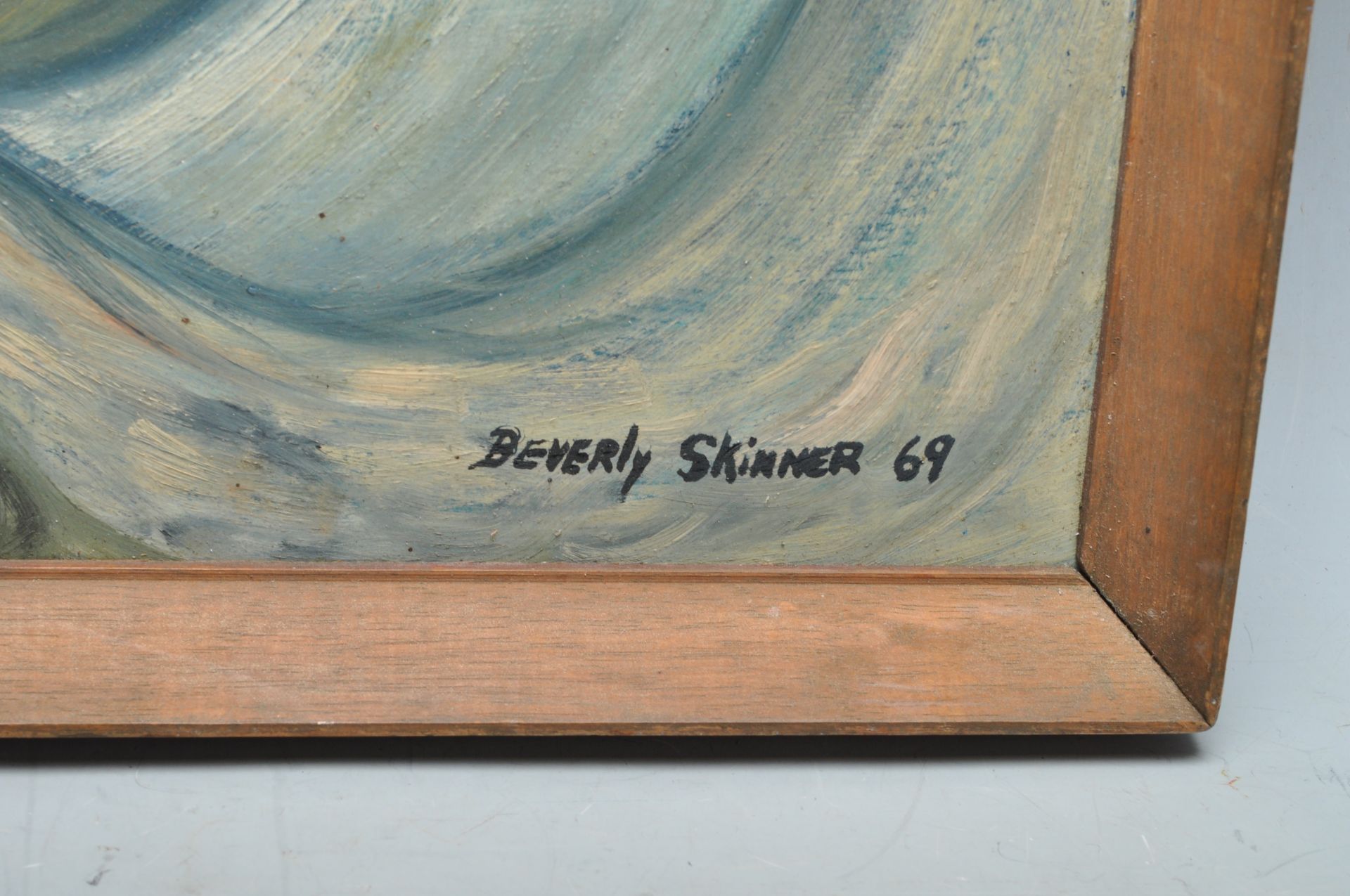 BEVERLY SKINNER - 1960S MID-CENTURY OIL ON BOARD ABSTRACT MODERNIST PAINTING - Bild 2 aus 5