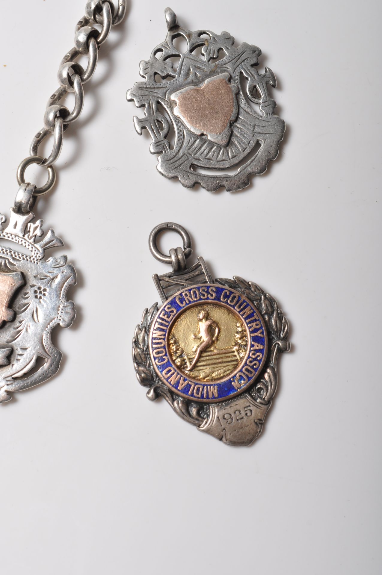 THREE ANTIQUE SILVER HALLMARKED FOB MEDALS - Image 3 of 7