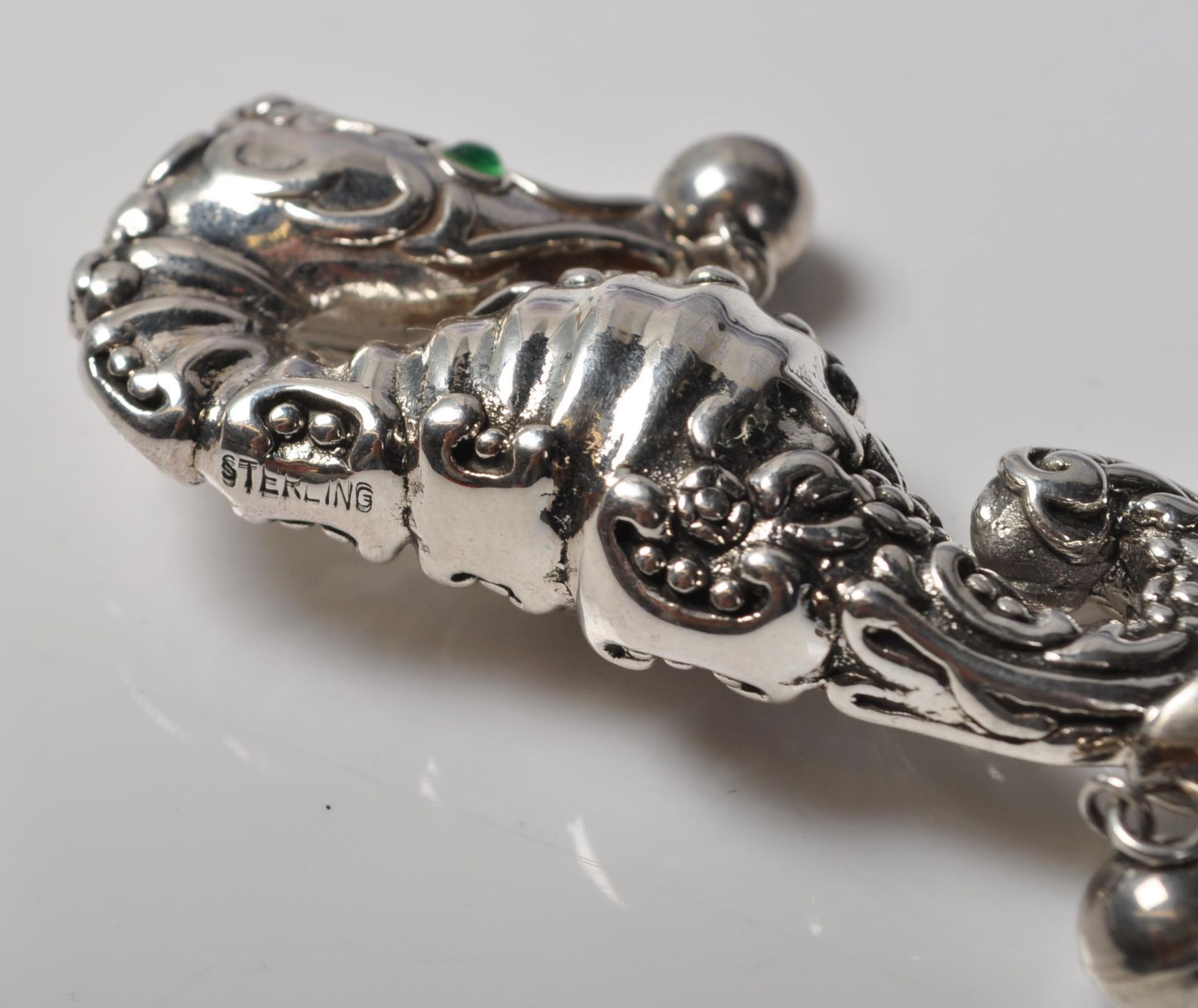 STAMPED STERLING SILVER SEAHORSE BABIES RATTLE - Image 6 of 6