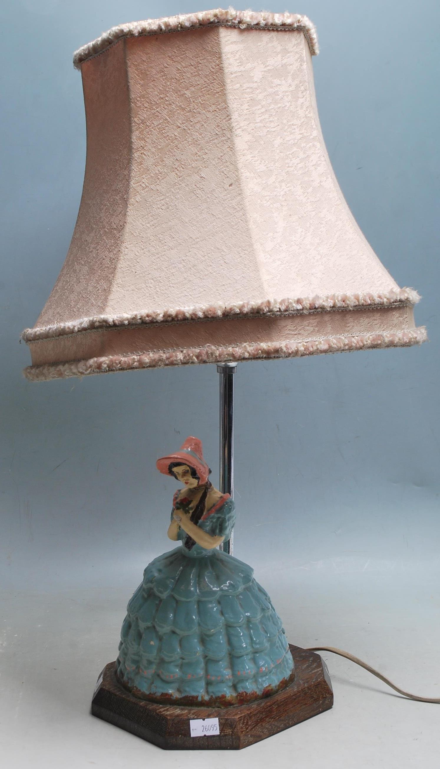 VINTAGE 20TH CENTURY CRINOLINE LADY TABLE DESK LAMP