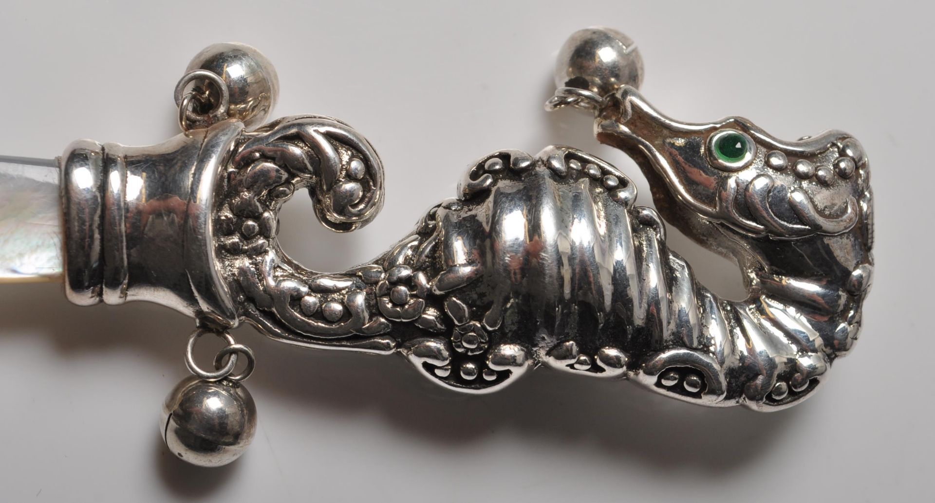 STAMPED STERLING SILVER SEAHORSE BABIES RATTLE - Image 3 of 6
