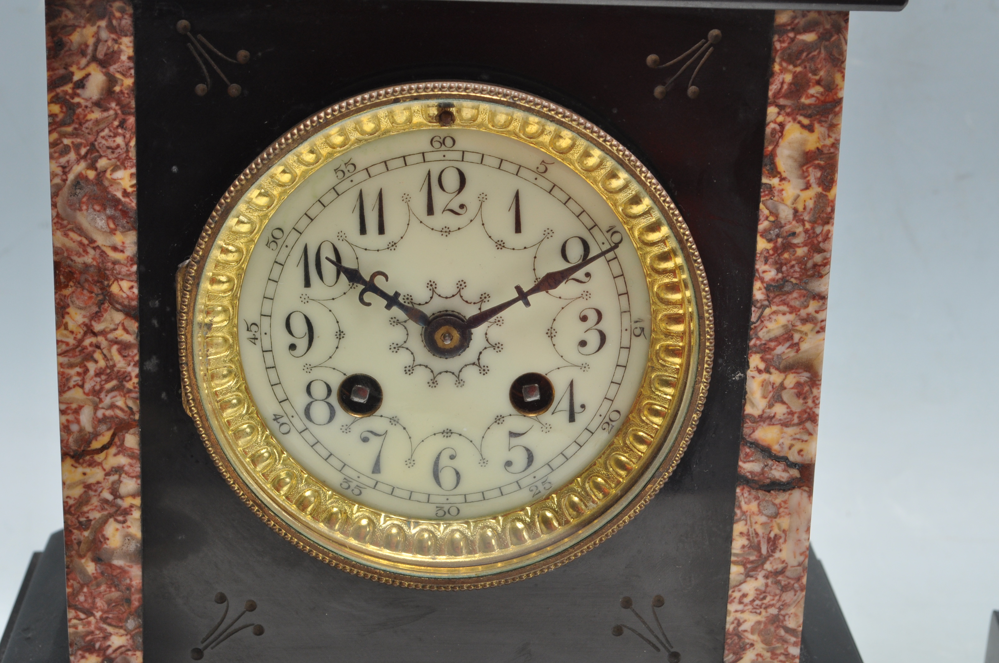 19TH CENTURY FRENCH 3 PIECE MANTEL CLOCK GARNITURE - Image 3 of 9