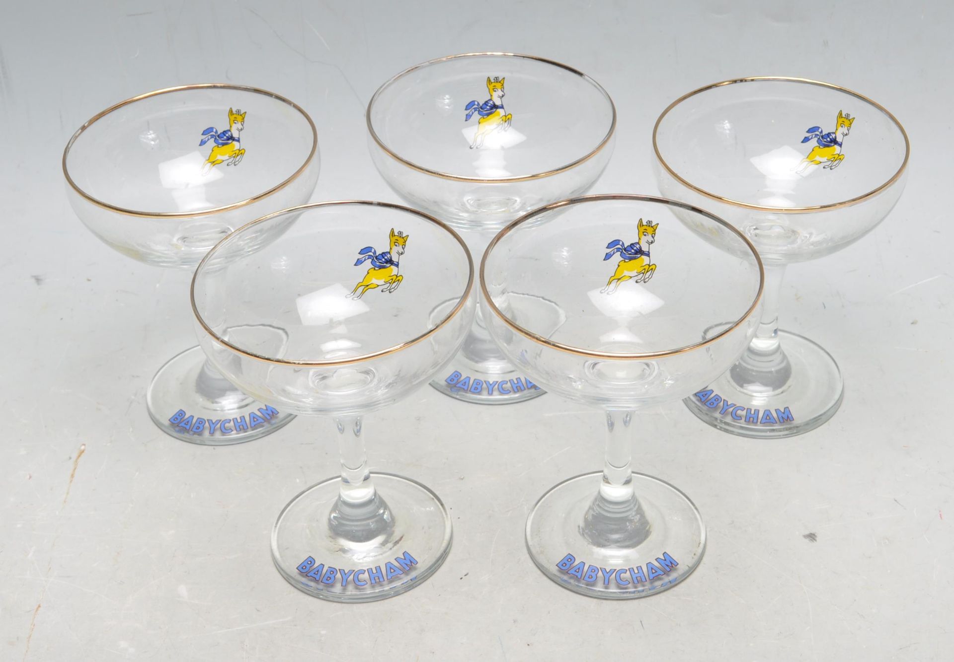 VINTAGE RETRO MID CENTURY BABYCHAM GLASSES