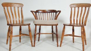 THREE 10TH CENTURY ANTIQUE VICTORIAN DINING CHAIRS / SOKERS BOW CHAIR