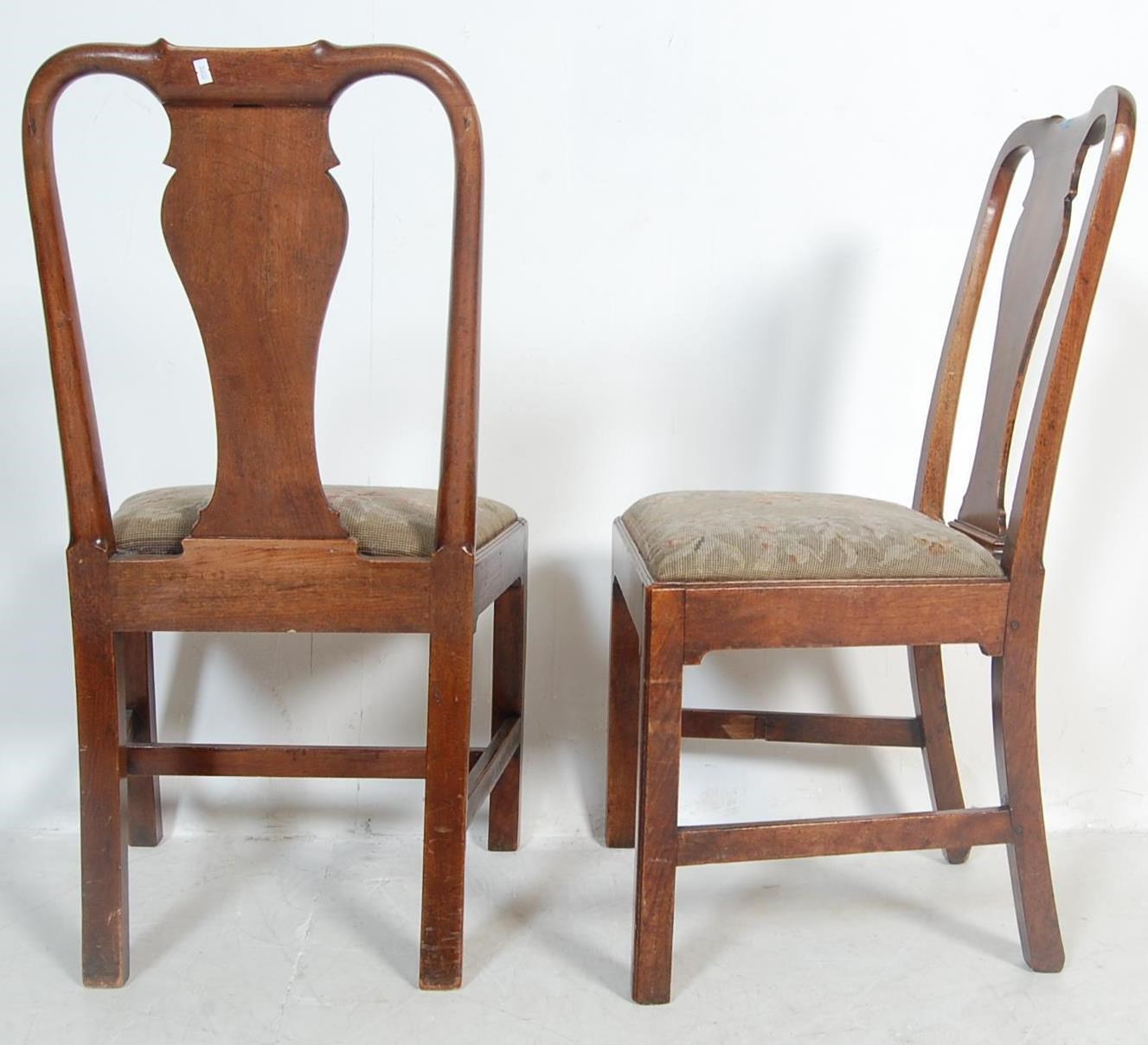 PAIR 18TH CENTURY QUEEN ANNE OAK BEDROOM CHAIRS - Image 8 of 8