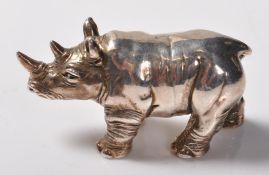 STERLING SIVER RHINO FIGURINE