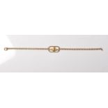 9CT GOLD RAF SWEETHEART BRACELET & LOZENGE