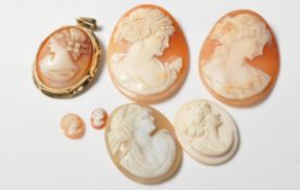 SEVEN 20TH CENTURY CAMEO PANELS