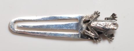 STAMPED .925 SILVER BOOKMARK WITH BULLFRIOG FINIAL