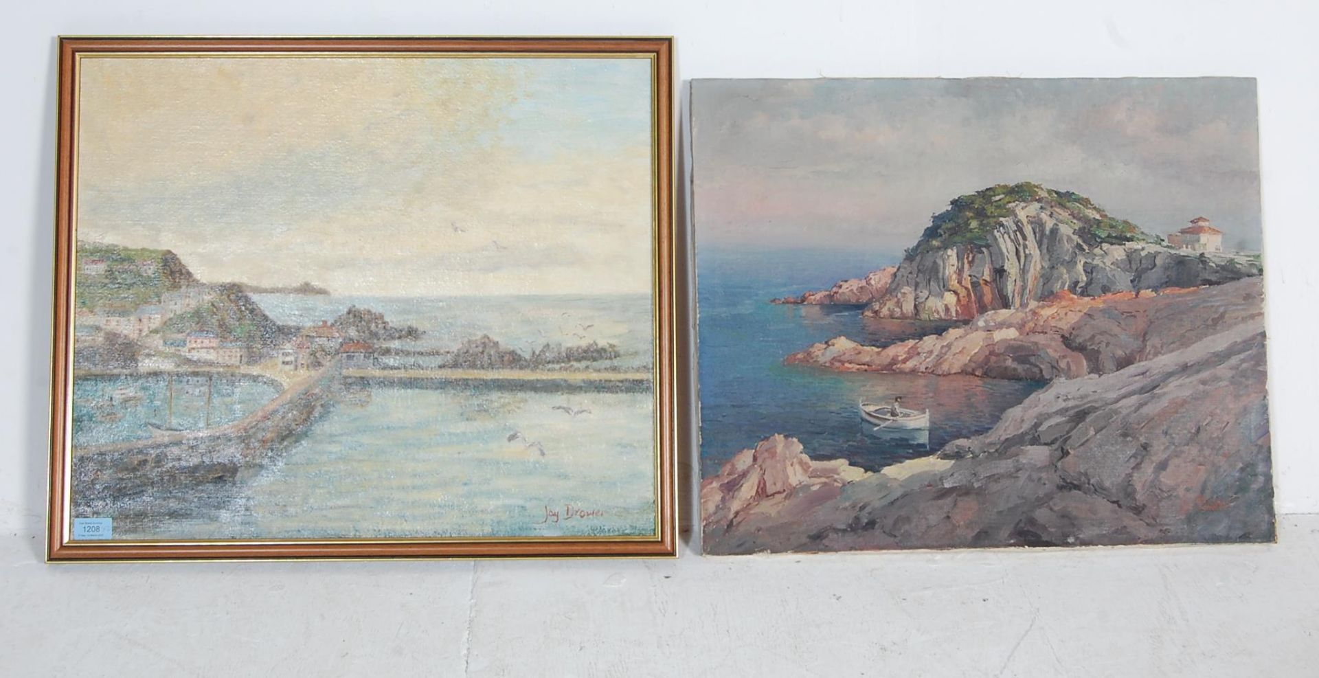 20TH CENTURY CATALONIAN OIL ON CANVAS PAINTING AND ANOTHER