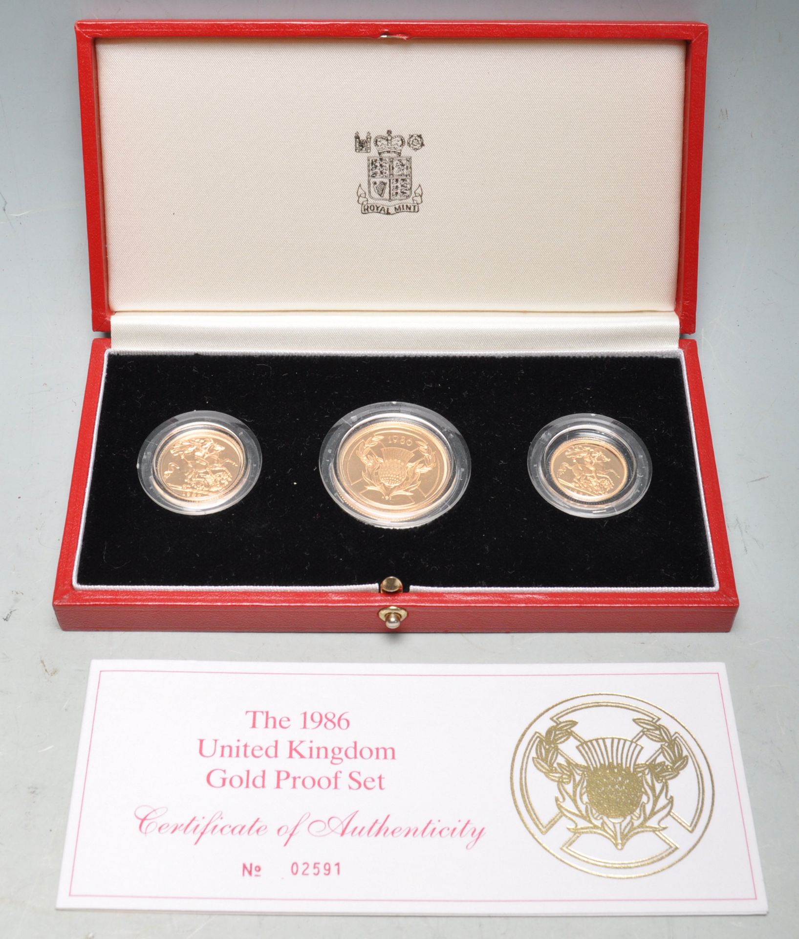 1986 UNITED KINGDOM GOLD PROOF COIN COLLECTION