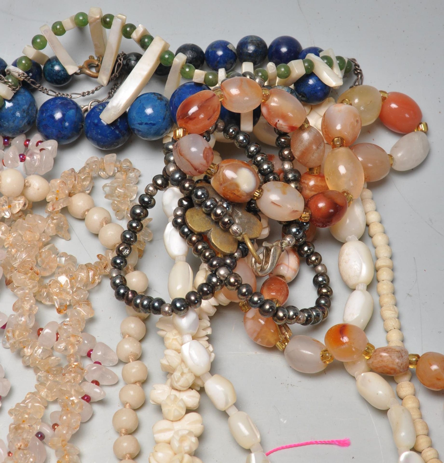 COLLECTION OF BEADED NECKLACES INCLUDING MALCHITE & PEARL - Image 8 of 8