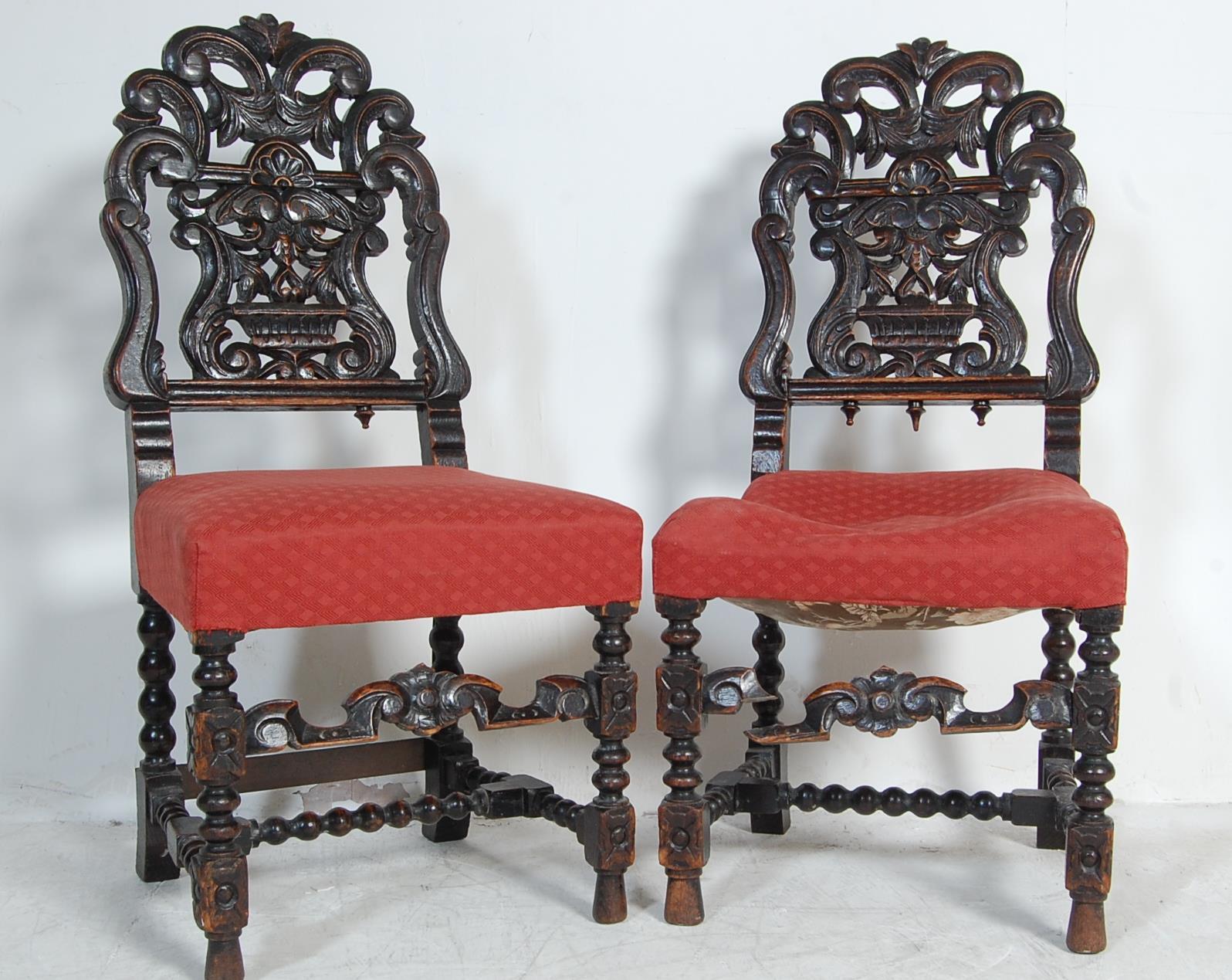 19TH CENTURY VICTORIAN CARVED OAK TABLE & CHAIRS - Image 9 of 19