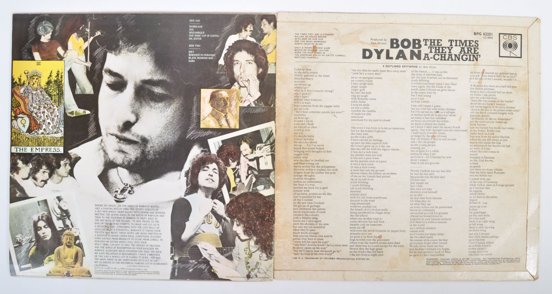 BOB DYLAN - TWO VINYL RECORD ALBUMS THE TIMES THEY ARE A-CHANGIN' AND DESIRE - Bild 2 aus 3