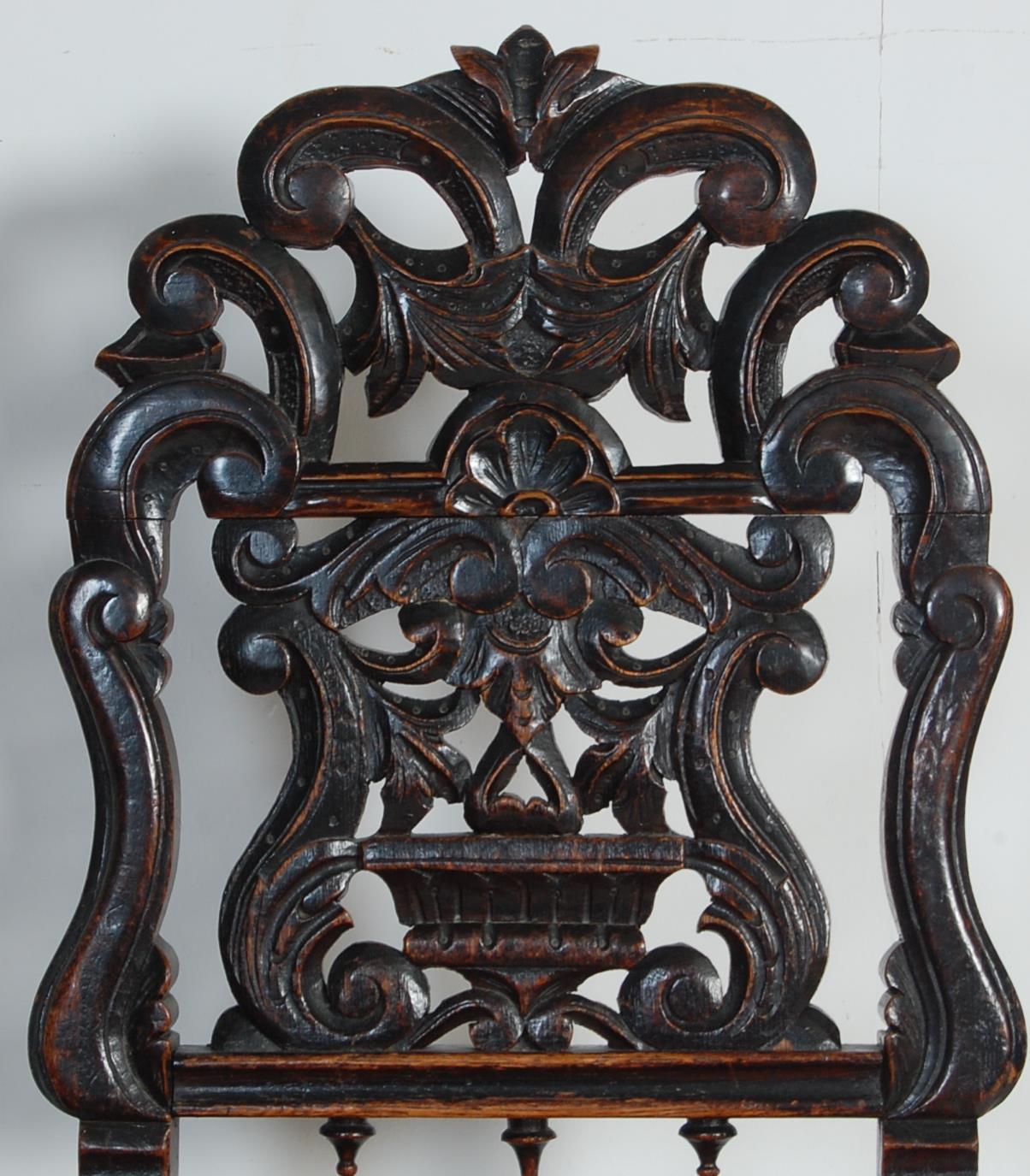 19TH CENTURY VICTORIAN CARVED OAK TABLE & CHAIRS - Image 14 of 19