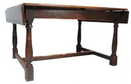 EARLY 20TH CENTURY LARGE OAK REFECTORY DINING TABLE
