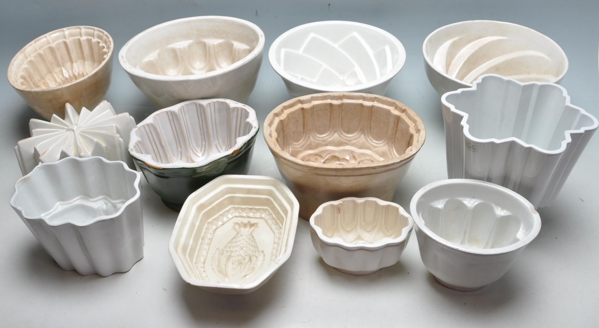 COLLECTION OF VICTORIAN CERAMIC JELLY MOULDS