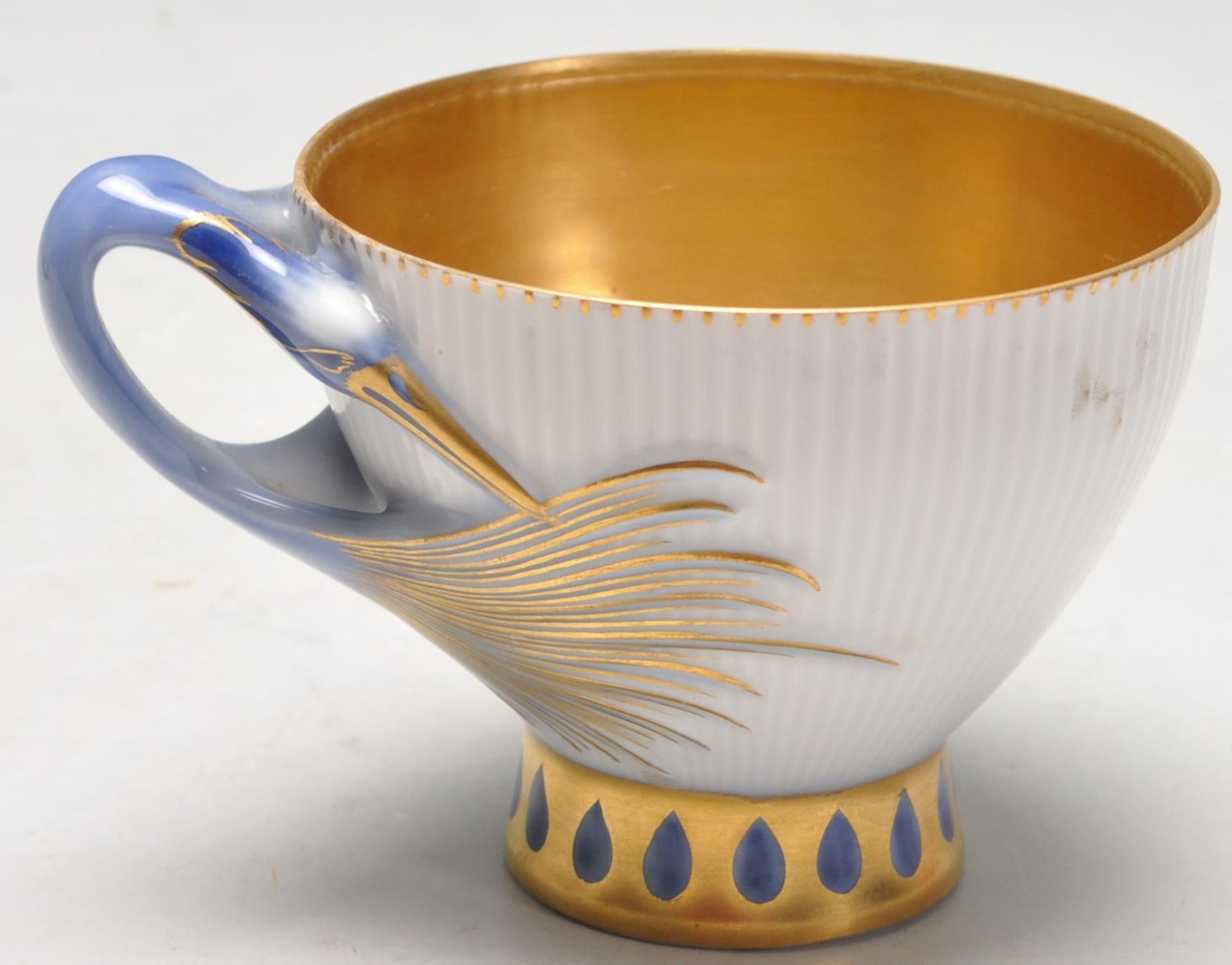 ANTIQUE BING & GRONDAHL COPENHAGEN HERON CABINET CUP AND SAUCER - Bild 4 aus 10