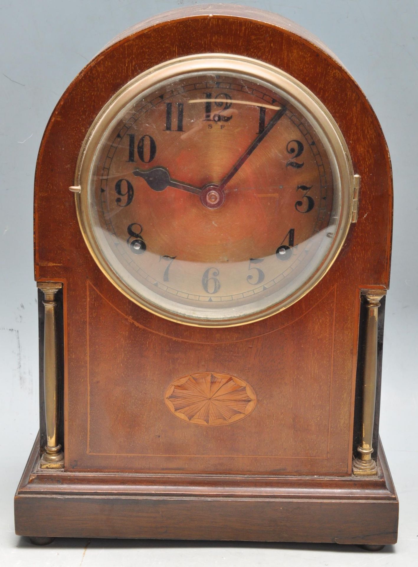 EARLY 20TH CENTURY EDWARDIAN ANTIQUE MAHOGANY CASED MANTEL CLOCK - Bild 2 aus 8