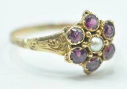 VICTORIAN GARNET AND PEARL RING