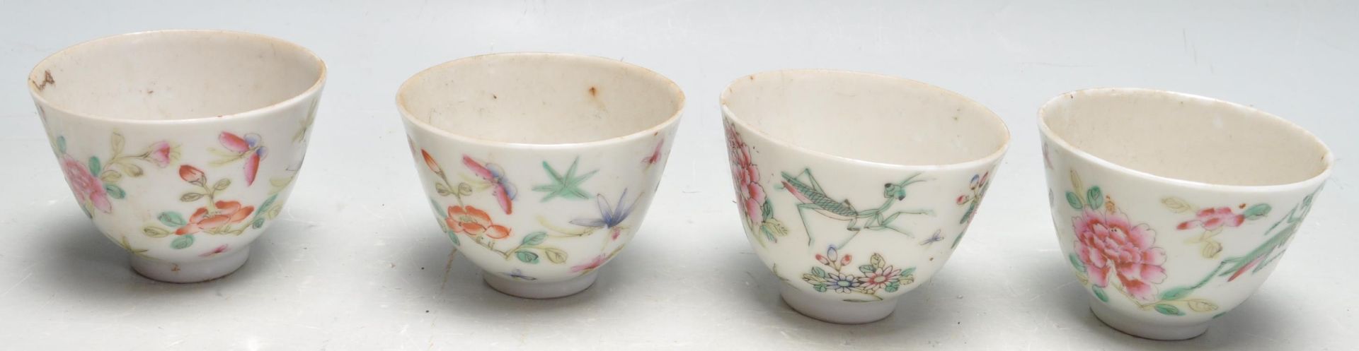 SET OF FOUR ANTIQUE QIANLONG CHINESE PORCELAIN TEA CUPS - Bild 3 aus 9