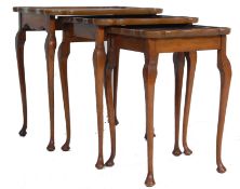 EARLY 20TH CENTURY WALNUT NEST OF TABLES