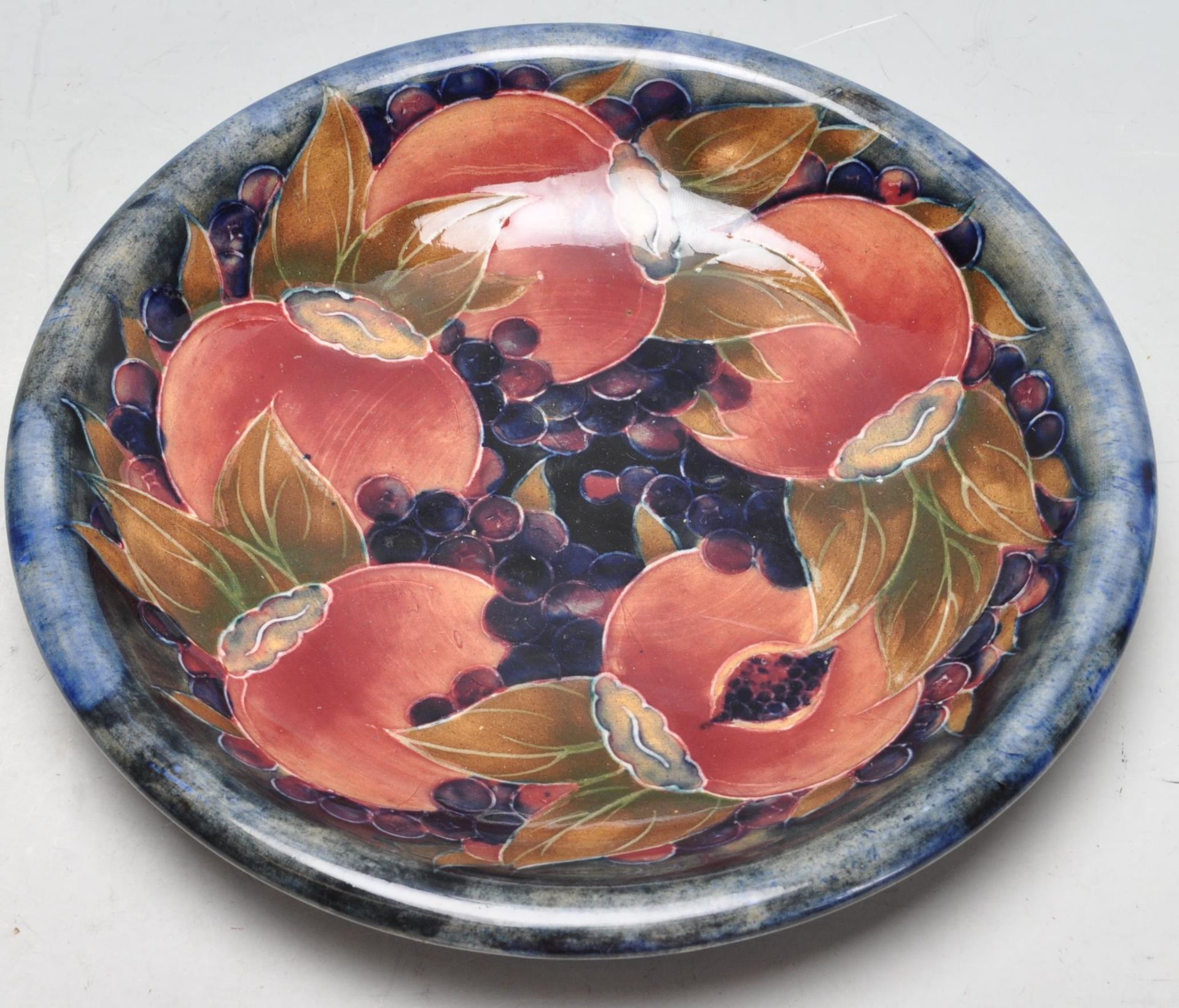 EARLY MOORCROFT POTTERY BURSLEM POMEGRANATE PLATE