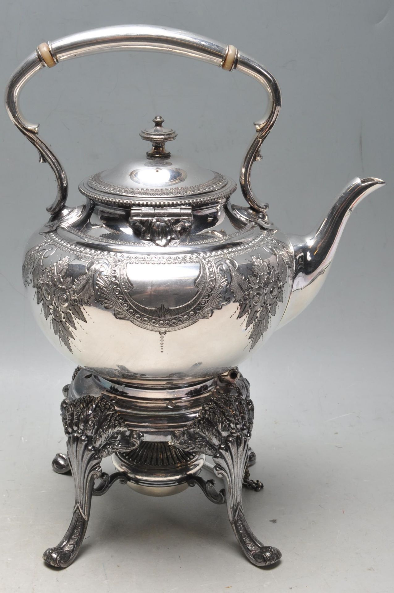 20TH CENTURY SILVER PLATE SPIRIT KETTLE BY JAMES DEAKIN & SONS - Image 6 of 8