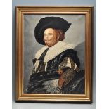 THE LAUGHING CAVALIER AFTER FRANS HALS OIL ON CANVAS PAINTING