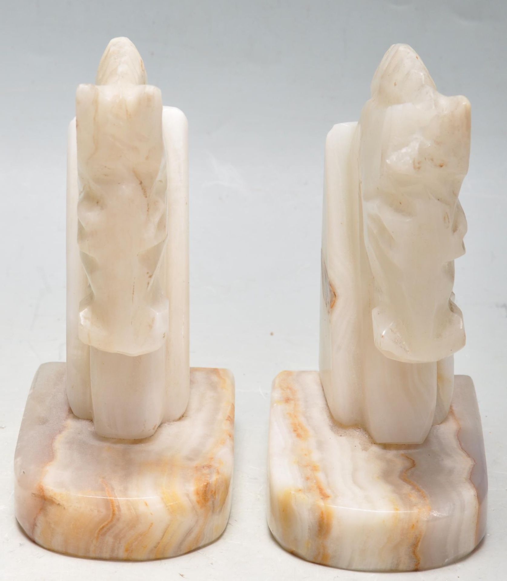 TWO MID CENTURY ALABASTER BOOK ENDS - Bild 5 aus 7