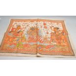 EARLY 20TH CENTURY INDIAN HAND PAINTED WALL HANGING CLOTH