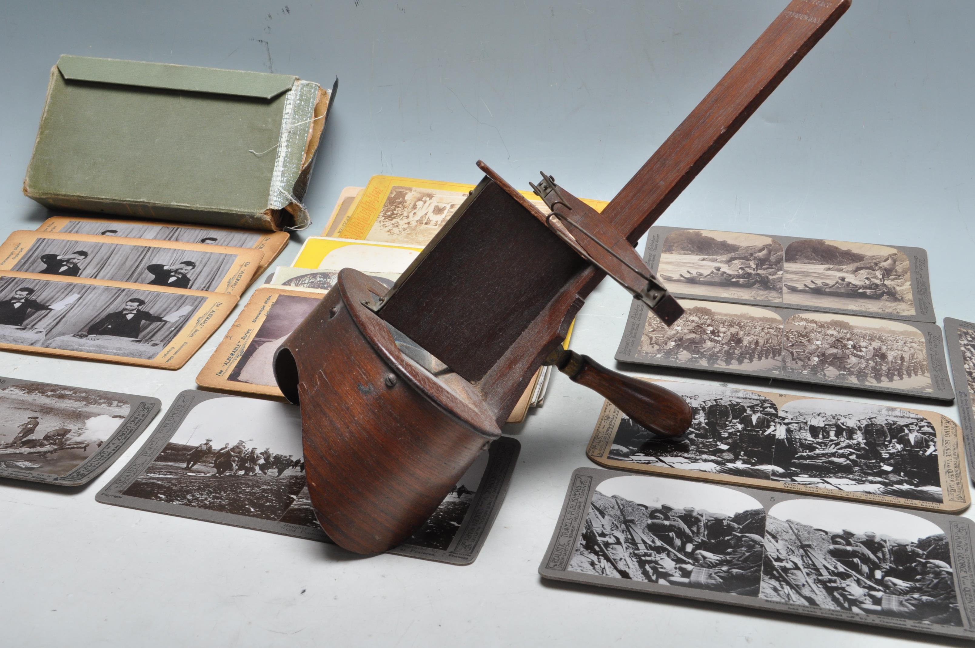 VICTORIAN / EDWARDIAN STEREOSCOPIC / STEREOSCOPE VIEWER & SLIDES - Image 2 of 11