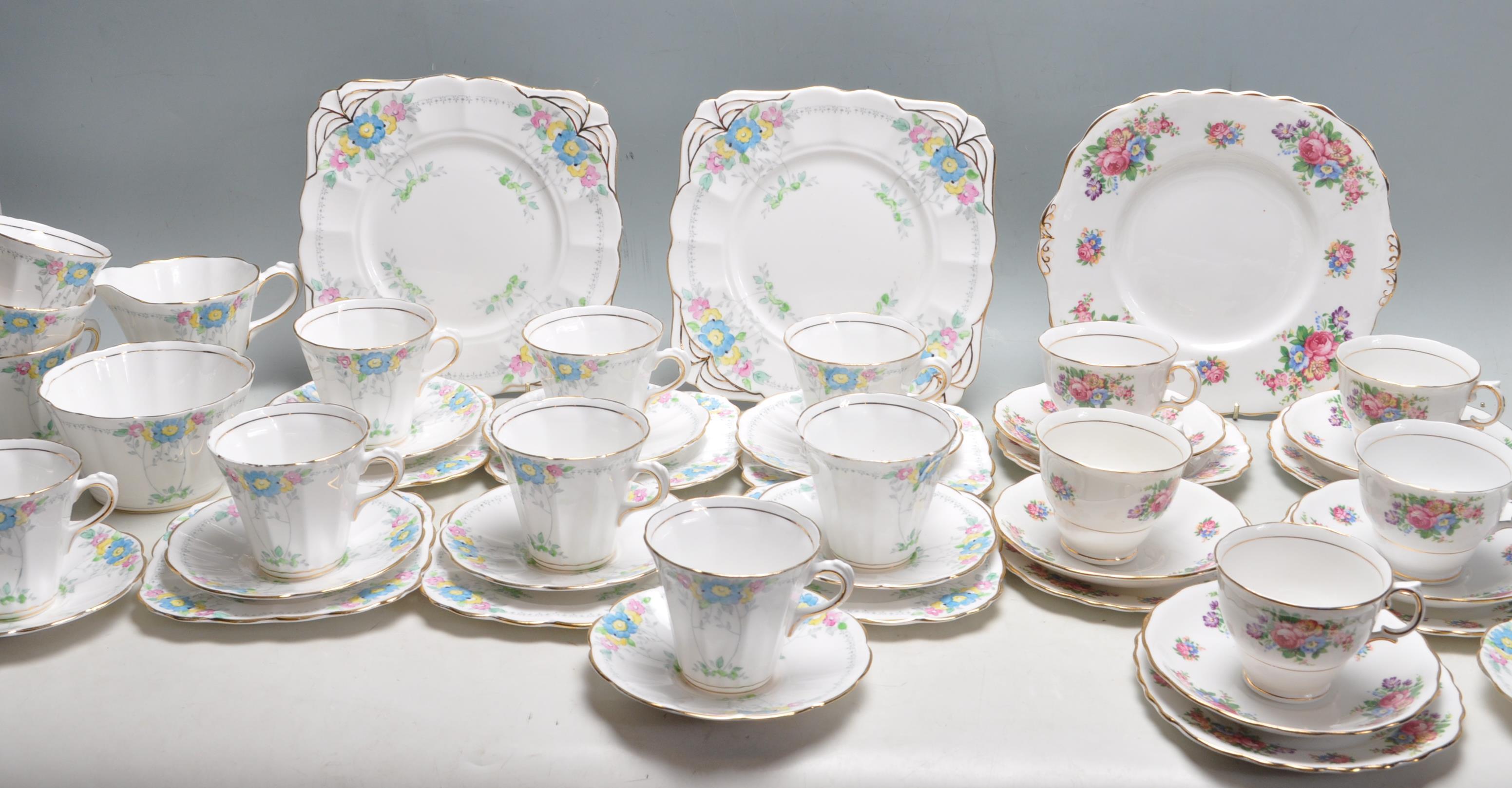 TWO VINTAGE 20TH CENTURY TEA SETS BY COLCLUGH AND