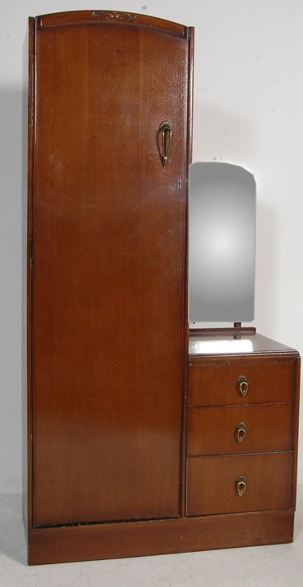 1950’S OAK VENEER COMBINATION WARDROBE CHEST