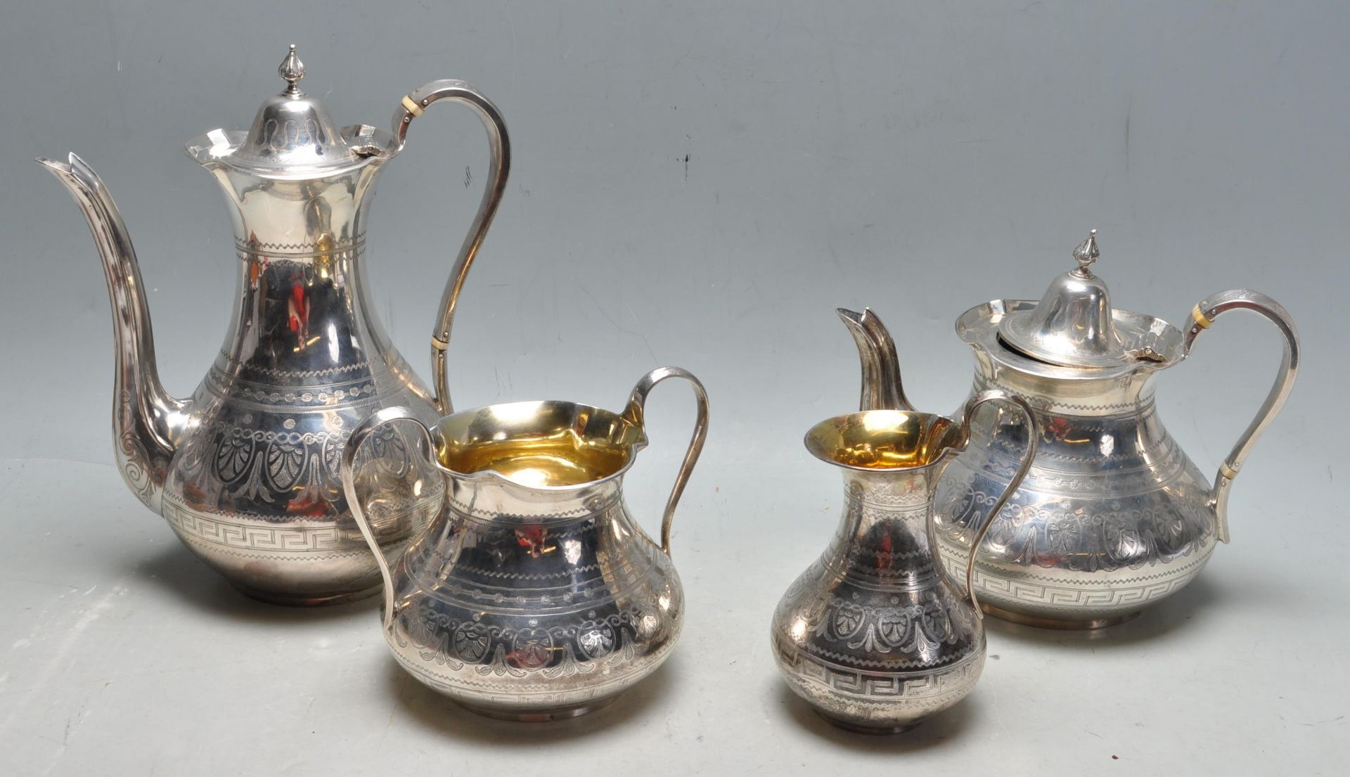 VICTORIAN JOSEPH ANGEL II SILVER HALLMARKED TEA SERVICE