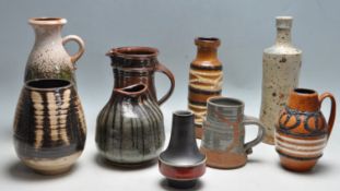 COLLECTION OF 1960S RETRO WEST GERMAN VASES BY SCLEURICH AND CARSTENS, WITH GROUP OF STUDIO POTTERY.